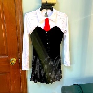 Algy Halloween Dance Tuxedo Like Black, White, Red Costume Size Medium